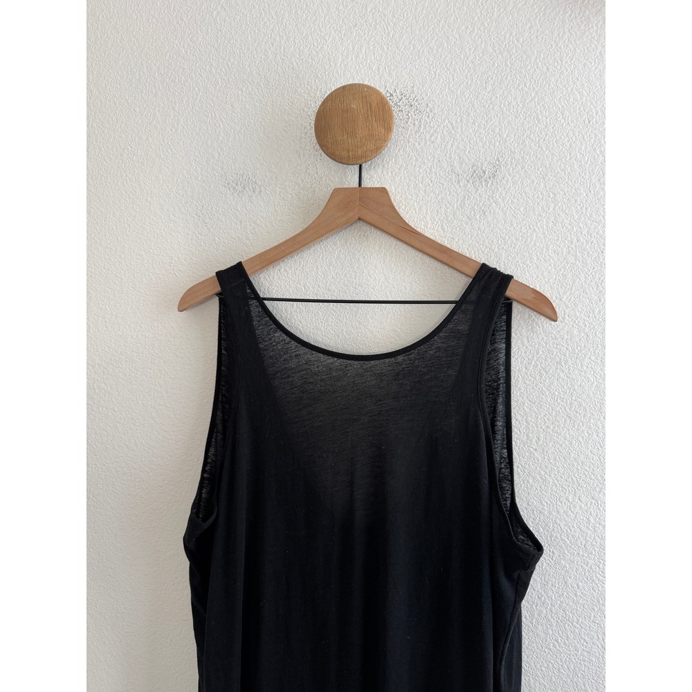 Helmut Lang Black Draped Pima Cotton Blend Tank Top Large - Picture 2 of 7